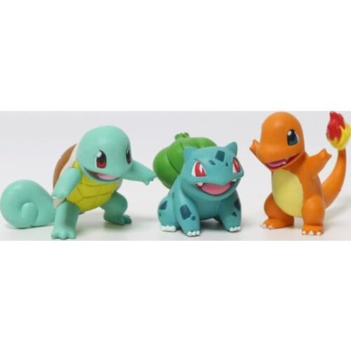 TAKARA TOMY Genuine Pokemon MC Squirtle Bulbasaur Charmander Cute Action Figure Model Toys
