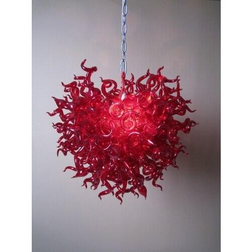 Home Goods Art Decor Hand Blown Red Color Chandelier