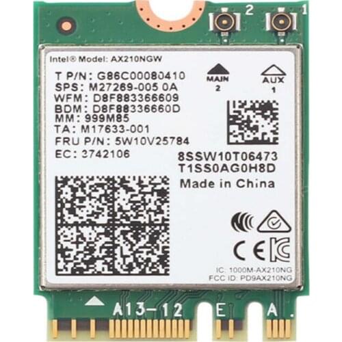 WI-FI Card for Intel AX210 wifi 6E Bluetooth 5.2 Dual Band 3000Mbps M.2 Wireless AX210NGW 2.4G/5G 802.11ax Wifi 6