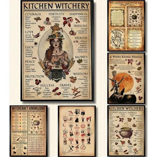 Kitchen Witchcraft Fun Posters and Prints Decoration Canvas Wall Picture Witch Blessing Knowledge Art Painting Gift Home Decor