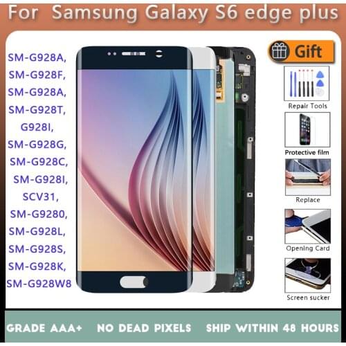 Burn in Shadows For Samsung Galaxy S6 edge plus LCD With Frame G928F G928T Touch Screen Display 5.7 Inch Assembly OLED