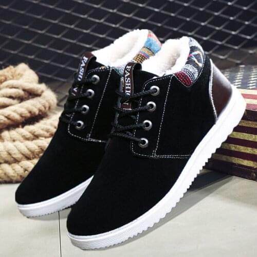Winter Boots for Men Plush Warm Ankle Booties Mens Shoes Man Chaussure Homme Footwear Male Sneakers Plus
