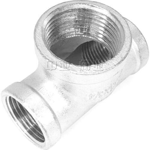 1/2"X3/4"X1/2" Female Tee Threaded Reducer Pipe Fittings F/F/F Stainless Steel SS304