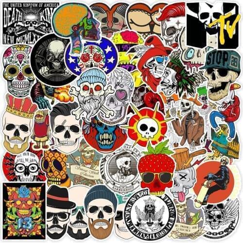 10/30/50/100pcs Horror Skeleton Graffiti Stickers Skull Decal DIY Luggage Laptop Skateboard Phone Guitar Cool Sticker Kids Toys