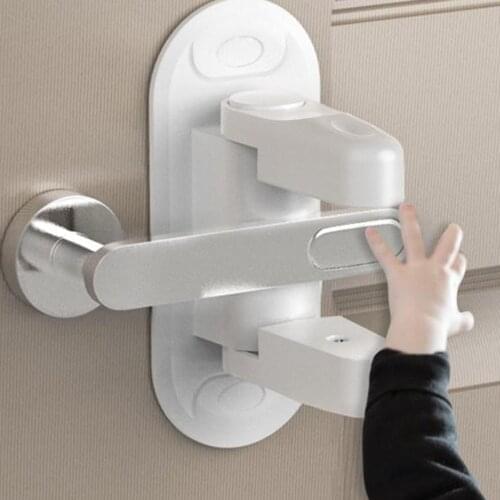 2pcs Baby Safety Locks Child Proof Door Lever Locks Safety Doors Adhesive Lever Handle