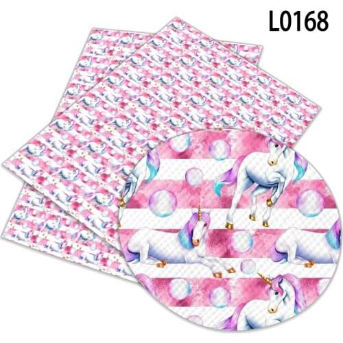 30 cm x 136CM Fantasy unicorn Print Faux Artificial Leather Fabric for DIY Sewing Garment Hair Bow Bags