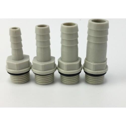 4Pcs 1/4" Thread To 6mm 8mm 10mm 12mm Plastic Barb Straight Flexible Hose Connectors For Aquarium Fish Tank Tubing System