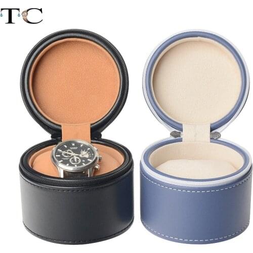 Quality PU Leather Watch Box Portable Watch Case Watch Storage Case Travel Watch Bag Name Watch Packing Box 9.3x9cm