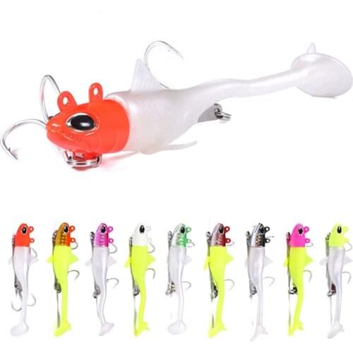 Black Minnow Jig Head Fishing Lure 35g/45g/55g Bass Fishing Shad Soft Pike Lure Swimbait Boat Seabass Bait for Zander