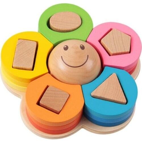 Fly AC - Wooden Column Blocks,Geometric Shape Stacking Sorting Toy, Early Educational Developmental Toy for Kids
