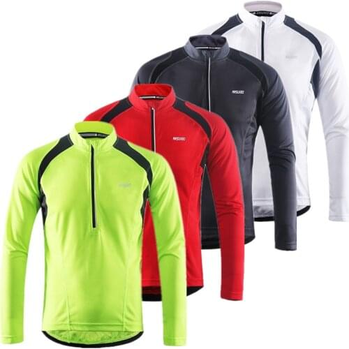Mens Half Zipper Cycling Jerseys Bicycle Bike Shirt Long Sleeves MTB Mountain Bike Jerseys Clothing Wear