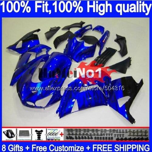 Injection For KAWASAKI ZX-14R ZX14R 12 13 14 15 16 17 Blue flames 87MC.43 ZZR1400 ZX 14R 2012 2013 2014 2015 2016 2017 Fairing