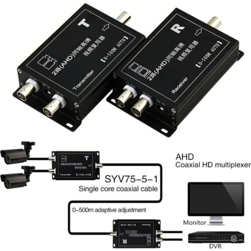 Cctv Camera Multiplexer 2 Channel Ahd Coaxial Video Multiplexer With Signal Transmission Distance Ahd Multiplexer