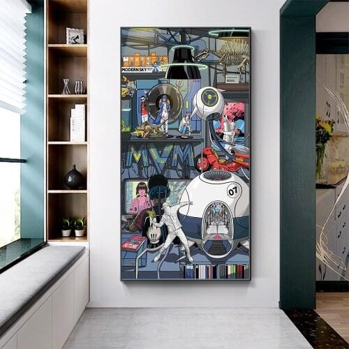 Cyberpunk Canvas Painting Trend Science Fiction Style Poster Wall Art Pictures Home Decor Bar Net Bar Hotel Decorative Painting