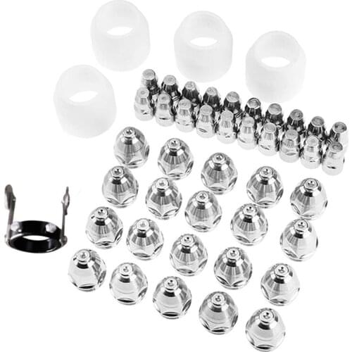 45Pcs P80 Cutting Torch Consumable Kit Electrode Tip Nozzle 1.5mm Cup Roller Guide Wheel Outfit Plasma Cutter Consumable