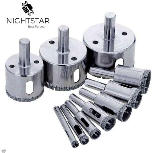 Krachtige 10pcs Diamond Coated Core Drill Bit Tile Marble Glass Ceramic Hole Saw 8/10/12/14/16/18/20/22/25/50 mm