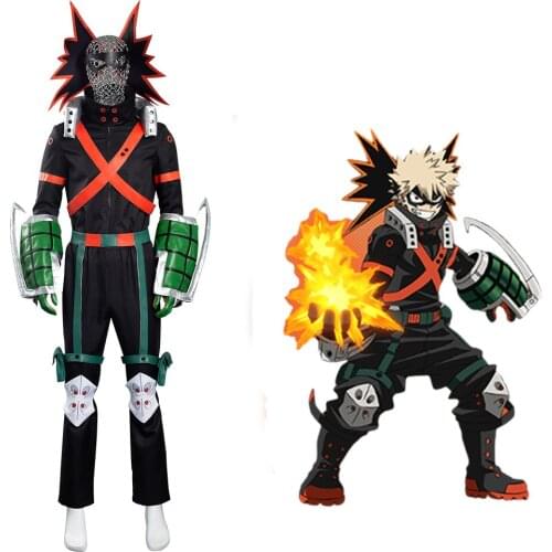 My Hero Academia Bakugou Katsuki Cosplay Costume Battle Outfits Halloween Carnival Suit Uniform