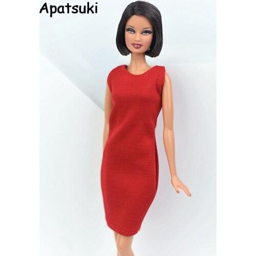 Red 1:6 Fashion Dress For Barbie Doll Clothes Evening Dresses Vestido Jumper Skirt For Barbie Doll Outfits 1/6 Doll Accessories