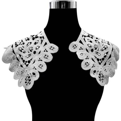 1PCS White Black Cotton Embroidery Lace Corsage Collar Trimmings Appliques Sewing Accessories For Dresses Clothing DIY Crafts