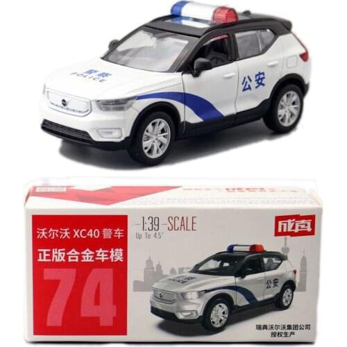 1:39 Scale Policecar XC40 SUV Pull-Back Diecast Model Car For Collection Friend Children Gift