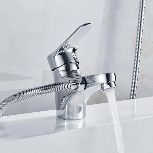 Copper shower basin faucet hot cold water, Bathroom shower basin faucet set, Chrome shower faucet mixer water tap single handle