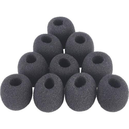 Mini Foam Covers Windscreen Protector for Lavalier Lapel Microphone Mic 8mm Black 10pcs/Pack