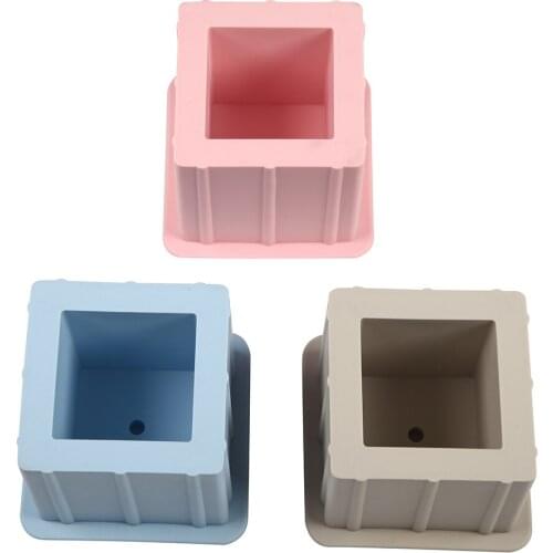 New Silicone Mold Square Concrete Fleshy Flower Pot Candlestick Mold Ceramic Clay Handmade 3D DIY Crafts Ceramic Mold