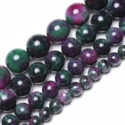 Wholesale Tourmaline Persian Jades Natural Stone Bedas for Jewelry Making Loose Spacer Round Beads Diy Necklace 6/8/10/12mm 15"