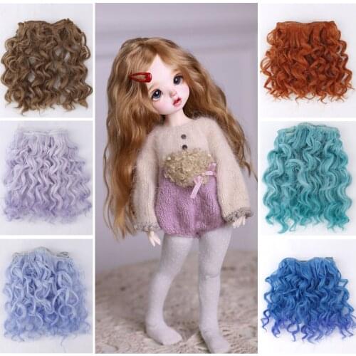 Muzi wigs Curly doll wigs High Quality 15 cm high temperature heat resistant doll hair for 1/3 1/4 1/6 BJD diy Doll Accessories