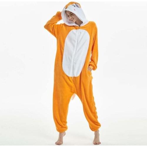 Soft Kigurumi Fox Onesies For Adults Women Pajamas Men Jumpsuit Sleepwear Animal One-Piece Pijamas Cosplay Costume Birthday Gift