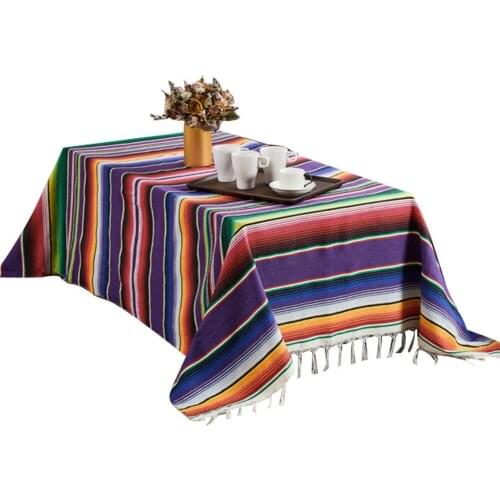 Beach Blanket Cotton Handmade rainbow Mexican blanket outdoor camping blanket Picnic Mat Home Tapestry Table mat cobertor