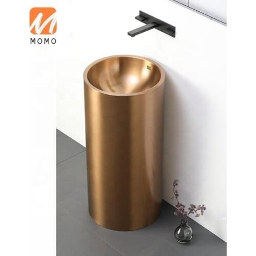 Washroom Stand Single Lever Basin Mixer Freestanding Outdoor Wash Basin Sinks Round Pedestal Basin for Hotel