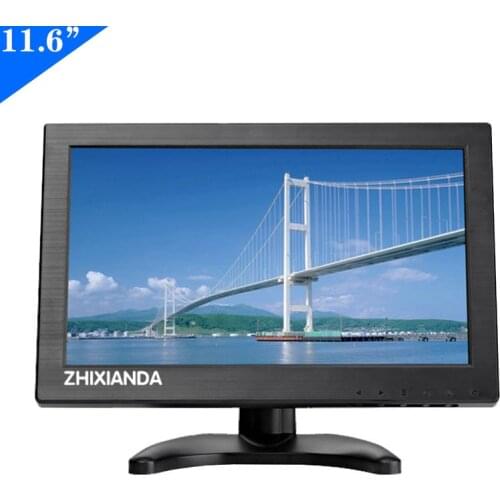 ZHIXIANDA 11.6 inch 1366*768 protable monitor with BNC HDMI AV VGA USB input for Car CCTV DVR Microscope display