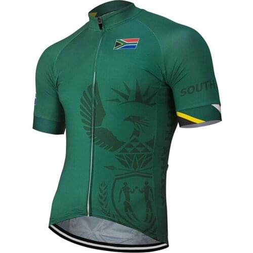 South Africa Pro Team Cycling Jersey Men 2021 Mountain Bike Clothing Racing MTB Bicycle Short Sleeve Breathable Wear Quick Dry