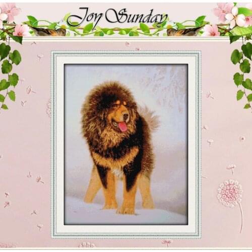 King Power Patterns Counted Cross Stitch DIY 11 14CT Cross Stitch Set Tibetan Mastiff Cross-stitch Kits Embroidery Needlework