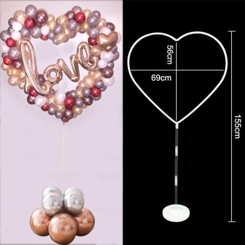 Heart Shape Balloon Stand Garland Hoop Column Base Arch Holder Wedding Birthday Party Decoration Baby Shower Wreath Supplies