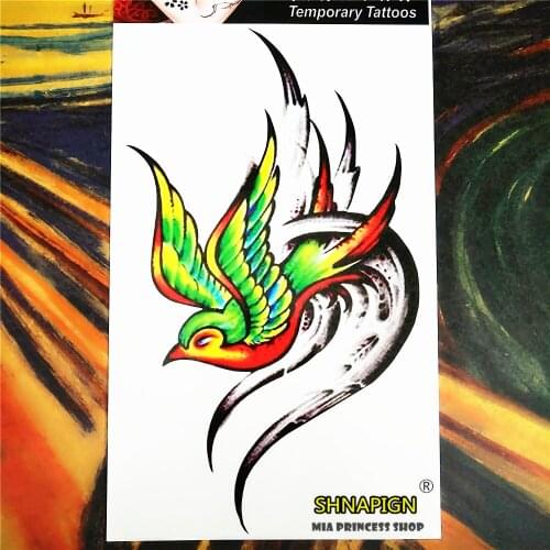 SHNAPIGN Magpie Flash Temporary Tattoo Body Art, 12*20cm Flash Tattoo Stickers, Waterproof Fake Tatoo Henna Tatto Wall Sticker