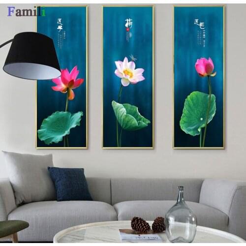 Modern Chinese painting 3 Piece Canvas Painting Abstract Landscape Painting Prints For Modern Living Room Bedroom Decor Wall Art