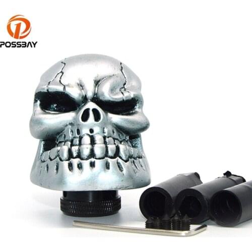 POSSBAY Skull Devil Head Universal Car Gear Shift Knob Manual Gear Handle Knobs Gear Knob Cover Interior Part Palanca De Cambio