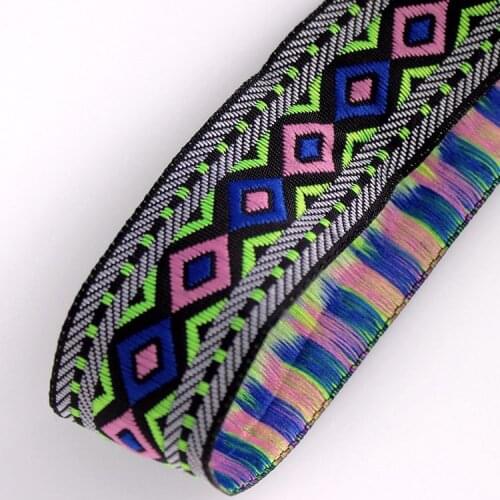 Embroidery ethnic jacquard webbing woven tape lace trim ribbon 3cm tribal boho DIY garment bag gift accessory native zakka retro
