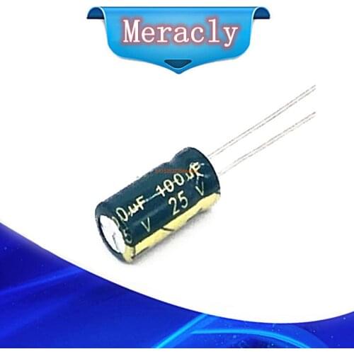 20pcs/lot T01 25V 100UF Low ESR/Impedance High Frequency Aluminum Electrolytic Capacitor Size 6*12 100UF25V 20