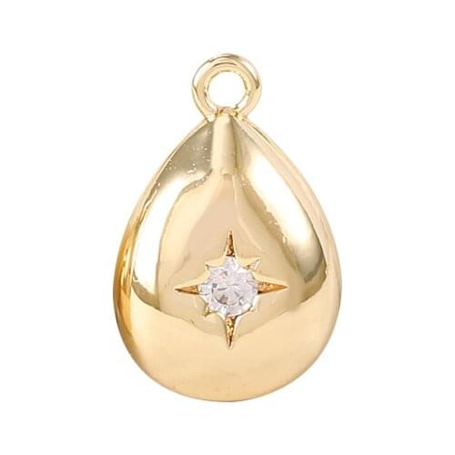 Factory Wholesale Gold Color Brass And Zircon Oval Charms Pendants Necklace And Bracelet Earring Diy Jewelry Accessories