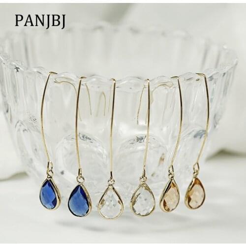 New Trendy Simple Drop Earing Boho Colorful Geometric Water Drop Crystal Dangle Earrings Brincos For Women Gift Fashion Jewelry