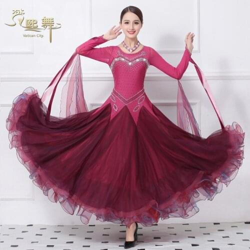 Customized Lady Dance Dress Girls Fashion Dance Dress Female National Standard Dance Costume Dancing Compitition Dress D-0357