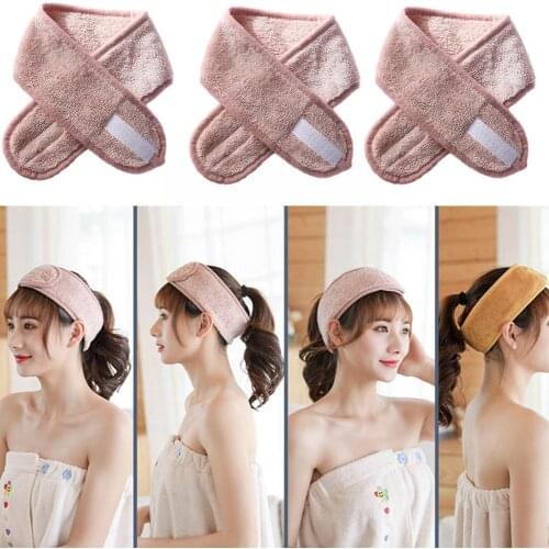 1 Pc Fashion Women Girls Self-Adhesive Spa Make Up Stirnband Stretch Cloth Frottee White Sport Terry Toweling Headband Head P1H9