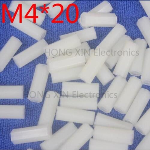 M4*20 white 1pcs Nylon Standoff Spacer Standard M4 Plastic Female-Female 20mm Standoff Repair accessory High Quality