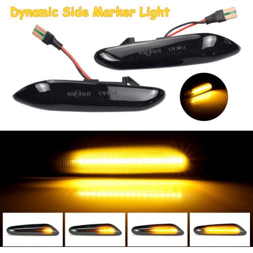 2pcs Side Marker Light Dynamic LED Turn Signal Flashing Indicator Blinker For BMW 5 Series E60 Sedan 2004-2010