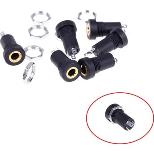 2Pcs/lot 3.5MM Audio Jack Socket 3 Pole Black Stereo Solder Panel Mount With Nuts Connector