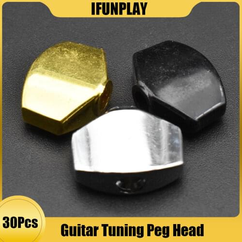 30pcs Metal Small Square Shape Guitar Tuning Peg Tuners Machine Head Replacemen Buttons knob Handle Tip Gold Black Chrome