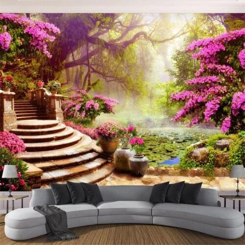 Milofi custom 3D wallpaper mural garden woodland landscape 3d background wall decoration painting living room bedroom wallpaper